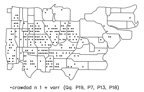 areas where crawdad is used